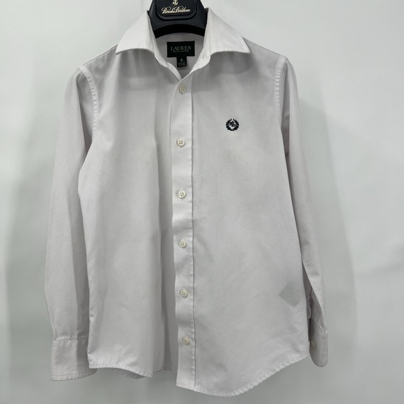 Polo Ralph Lauren Other - Polo Ralph Lauren Boys White Button‎ Down Oxford Shirt Youth Size 8 Logo
